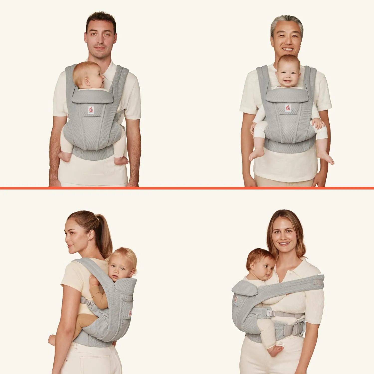 Ergobaby Omni Deluxe All Carry Positions Breathable Linen Baby Carrier with Enhanced Lumbar Support and Lightweight Comfort, Newborn to Toddler, (Holds 7-45 lbs), Natural Linen