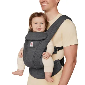 Ergobaby Omni Deluxe All Carry Positions Breathable Mesh Baby Carrier with Enhanced Lumbar Support & Airflow, Newborn to Toddler, (Holds 7-45 lbs), Graphite Grey