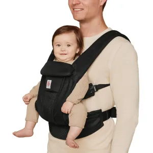 Ergobaby Omni Deluxe All Carry Positions Breathable Mesh Baby Carrier with Enhanced Lumbar Support & Airflow, Newborn to Toddler, (Holds 7-45 lbs), Onyx Black
