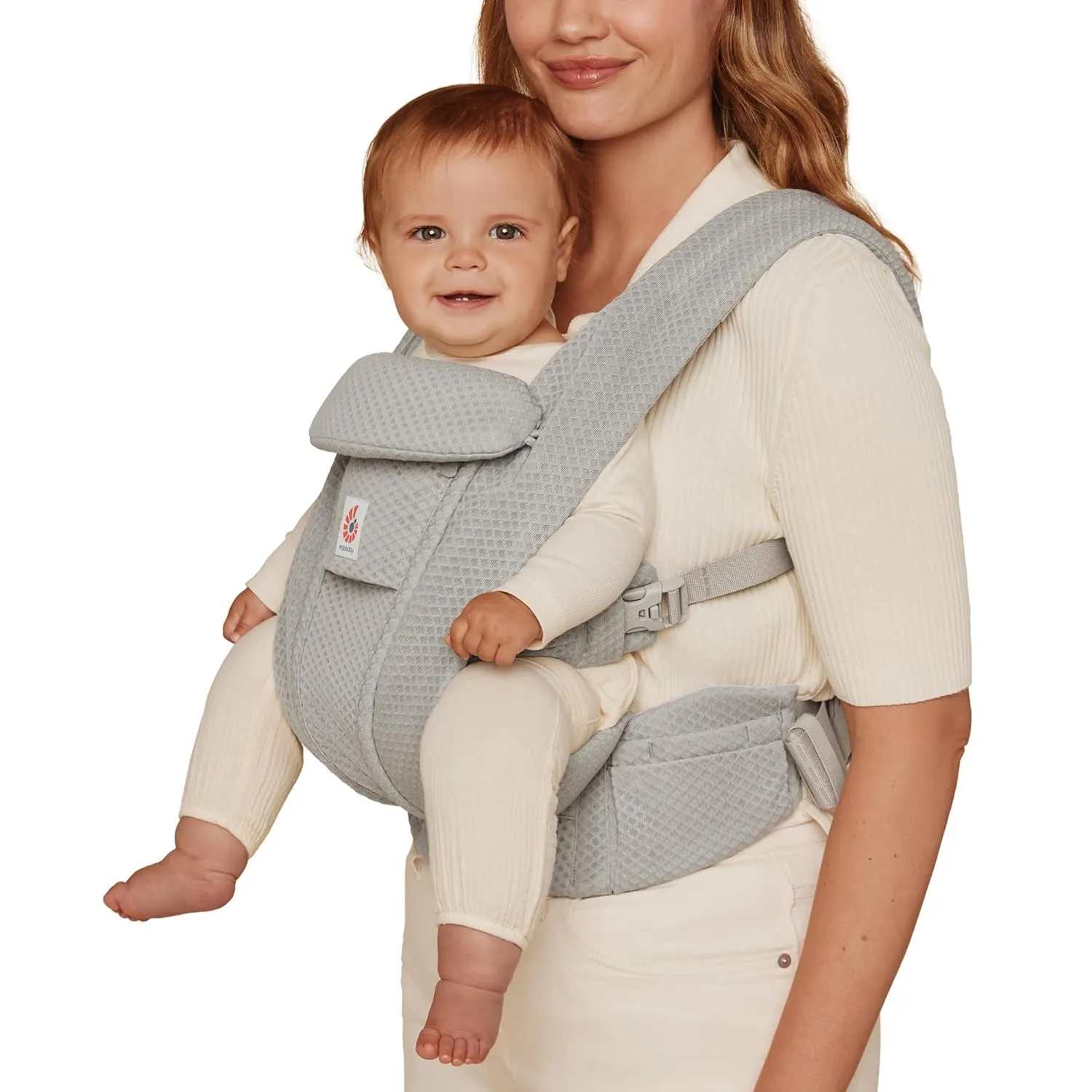 Ergobaby Omni Deluxe All Carry Positions Breathable Mesh Baby Carrier with Enhanced Lumbar Support & Airflow, Newborn to Toddler, (Holds 7-45 lbs), Pearl Grey