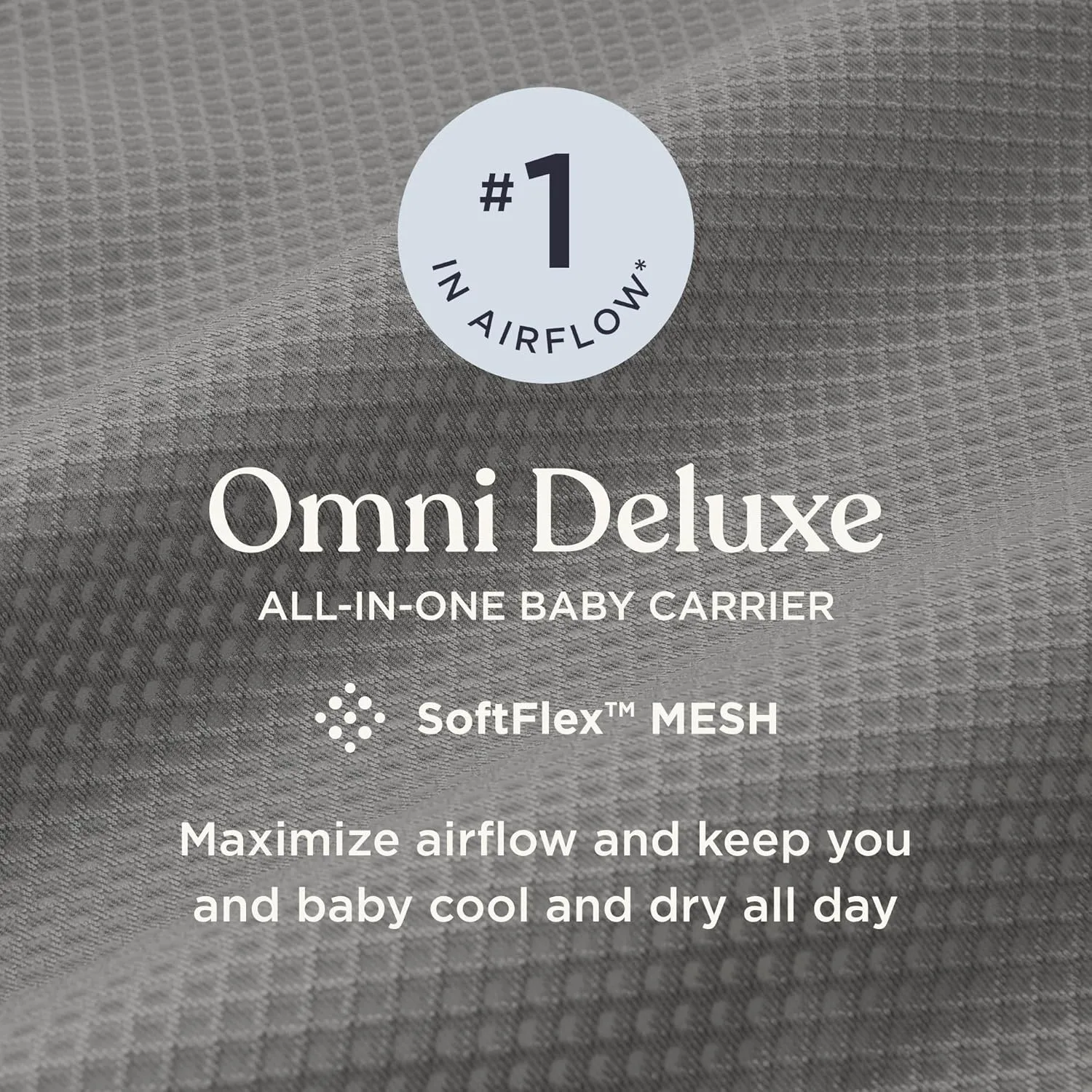 Ergobaby Omni Deluxe All Carry Positions Breathable Mesh Baby Carrier with Enhanced Lumbar Support & Airflow, Newborn to Toddler, (Holds 7-45 lbs), Pearl Grey