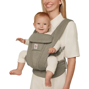 Ergobaby Omni Deluxe All Carry Positions Breathable Mesh Baby Carrier with Enhanced Lumbar Support & Airflow, Newborn to Toddler, (Holds 7-45 lbs), Soft Olive