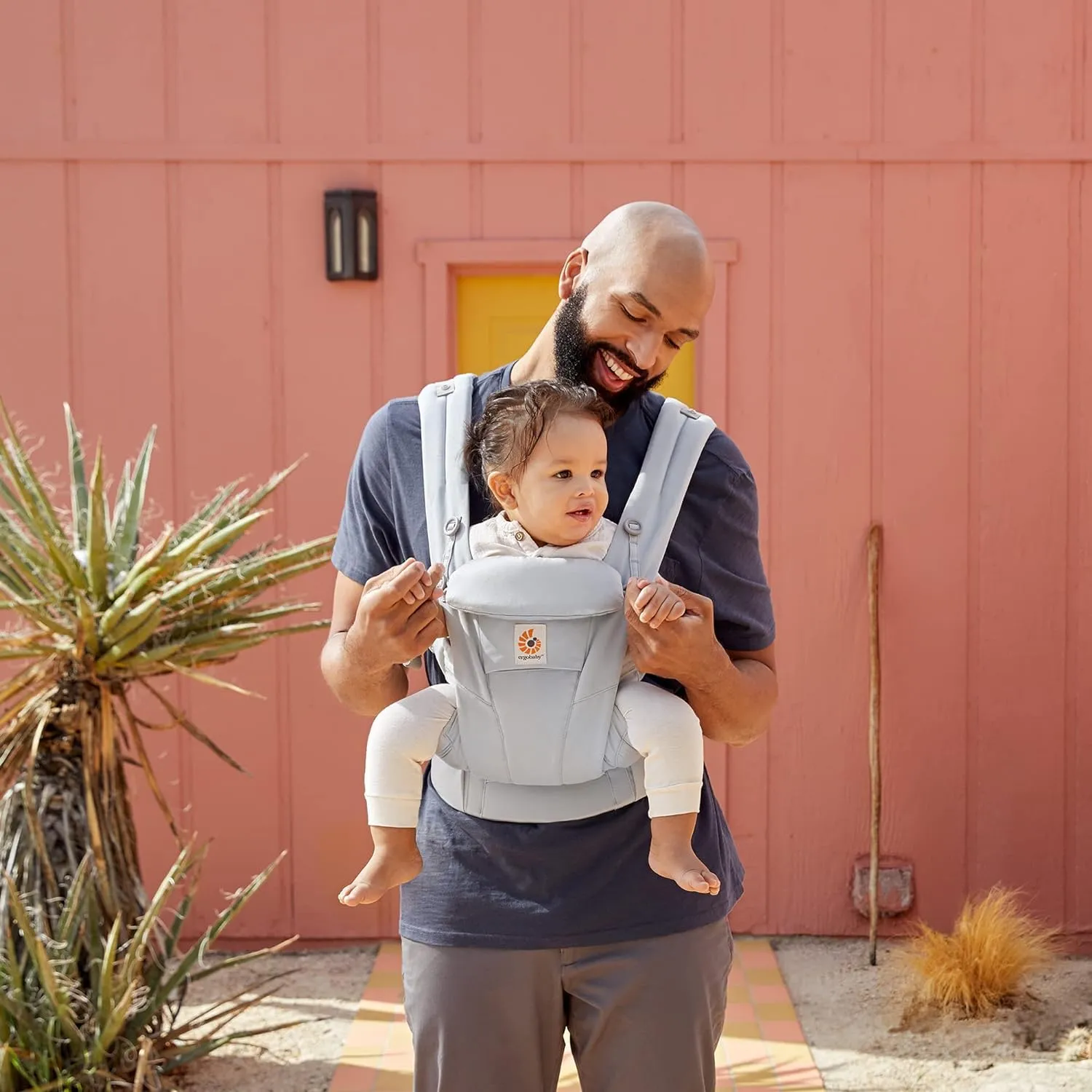 Ergobaby Omni Dream All Carry Positions SoftTouch Cotton Baby Carrier with Enhanced Lumbar Support (7-45 Lb), Pearl Grey