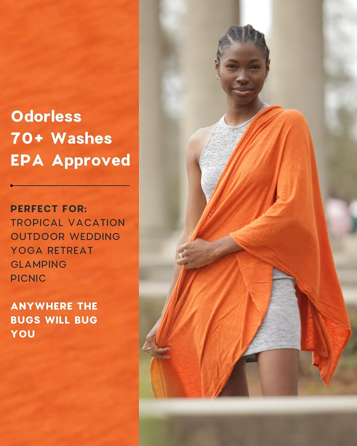 Essential Wrap with Insect Shield® in Soft Recycled Cotton Repels Mosquitoes, Ticks, Flies, Fleas, Ants & More