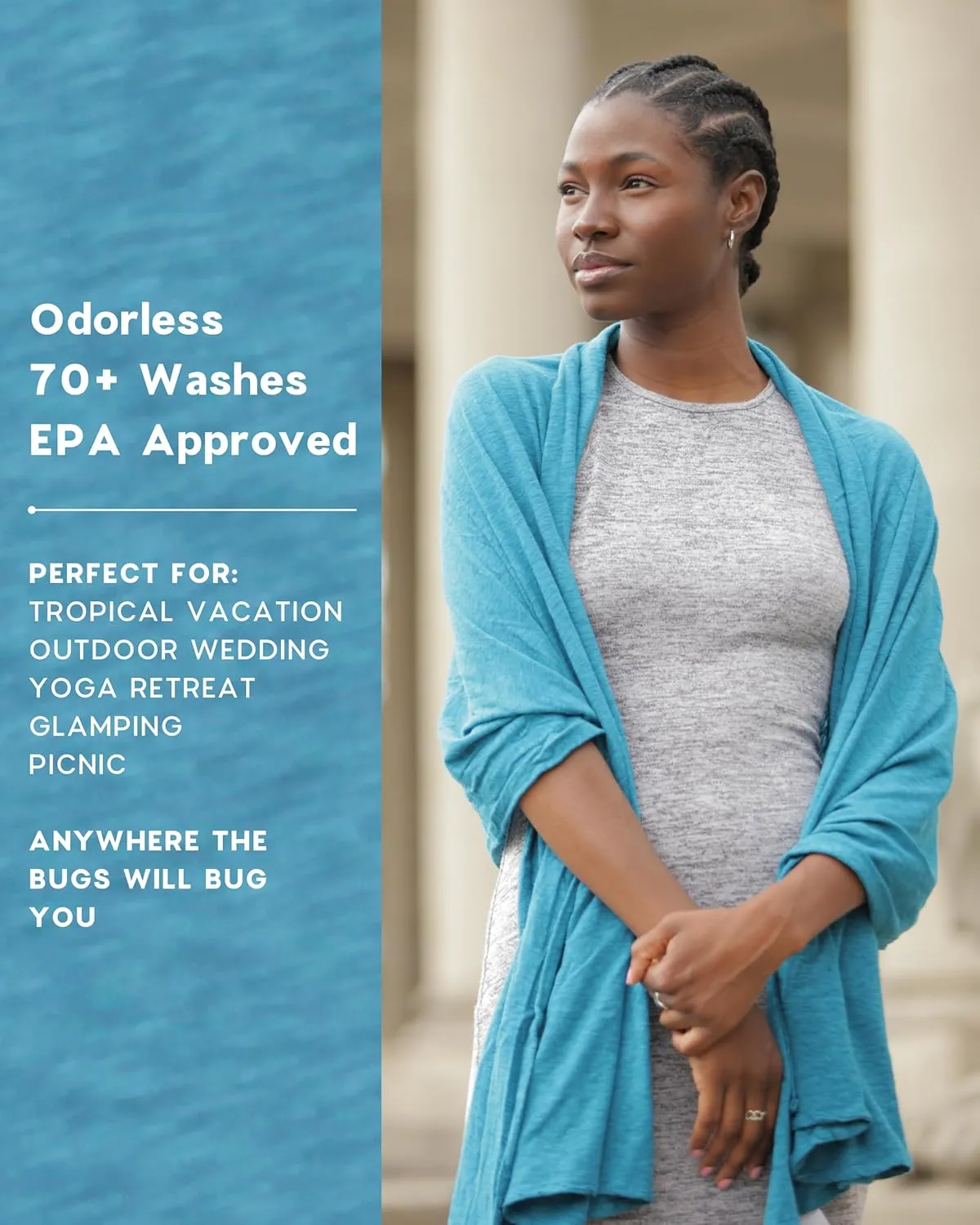 Essential Wrap with Insect Shield® in Soft Recycled Cotton Repels Mosquitoes, Ticks, Flies, Fleas, Ants & More