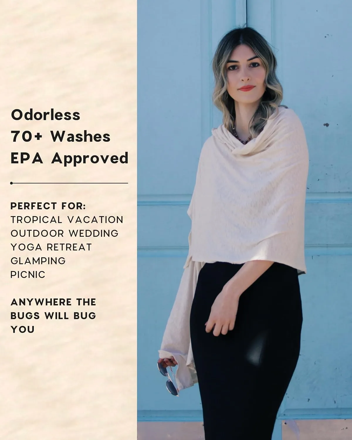 Essential Wrap with Insect Shield® in Soft Recycled Cotton Repels Mosquitoes, Ticks, Flies, Fleas, Ants & More