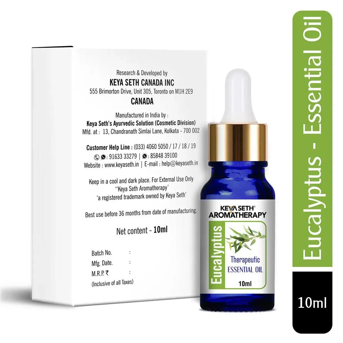 Eucalyptus Essential Oil, Therapeutic, Pure & Natural, Headache, Sinus, Nasal Congestion, Cold & Cough, Antiseptic & Insecticide 10ml