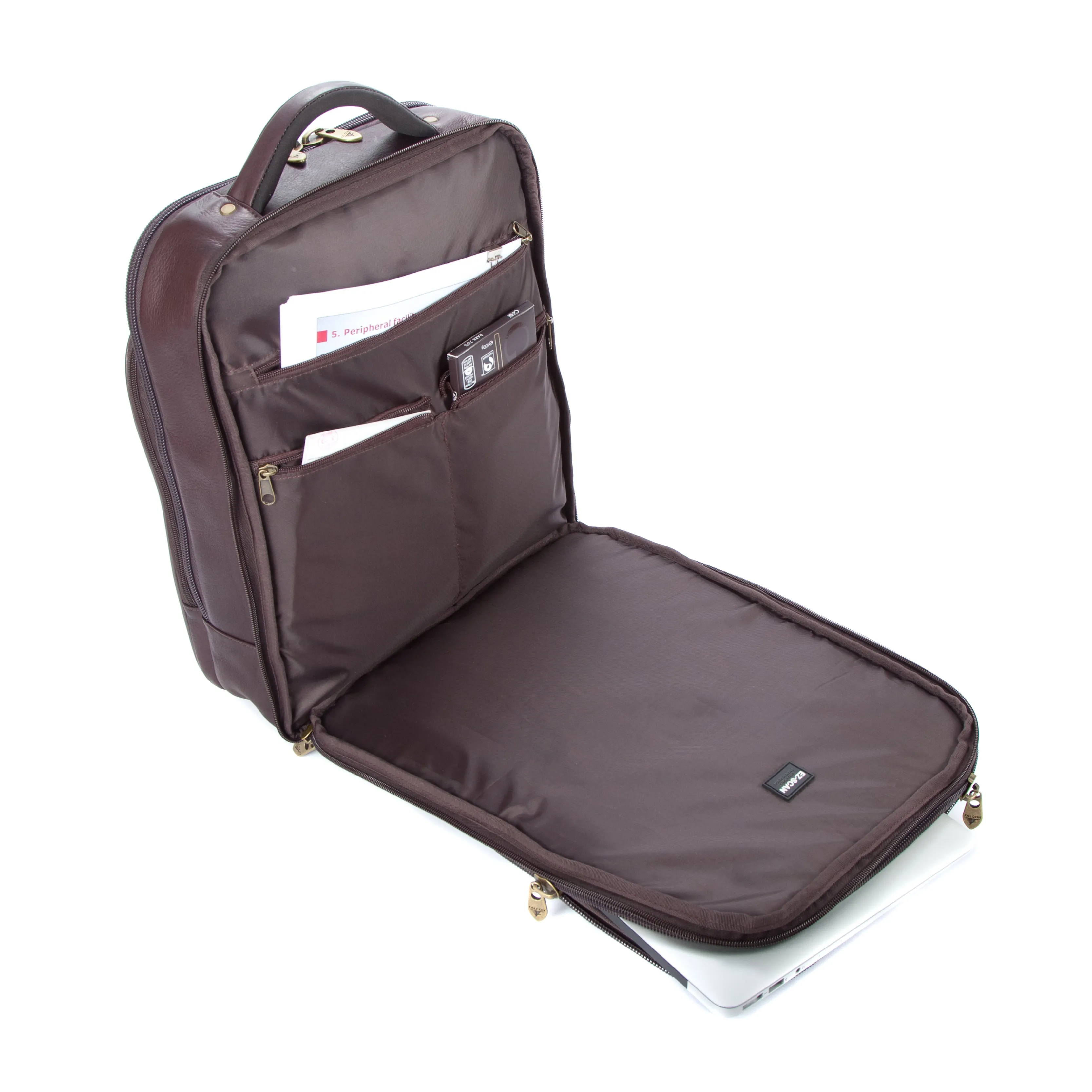Falcon Colombian Leather Laptop Backpack