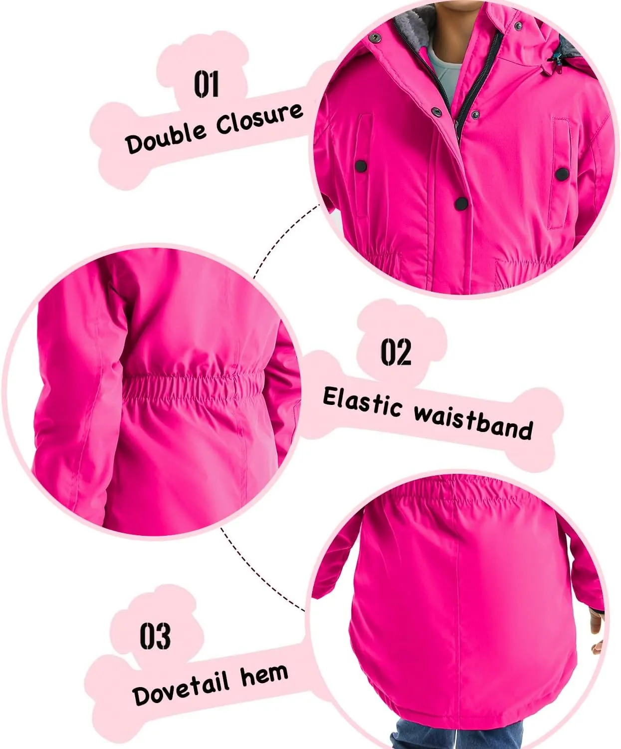 FARVALUE Girls' Long Winter Coats Warm Parka Lined Puffer Jacket Thicken Fleece Hooded Coat with Fur Collar for Girls