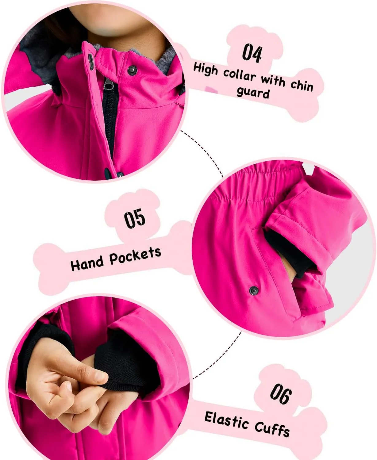 FARVALUE Girls' Long Winter Coats Warm Parka Lined Puffer Jacket Thicken Fleece Hooded Coat with Fur Collar for Girls