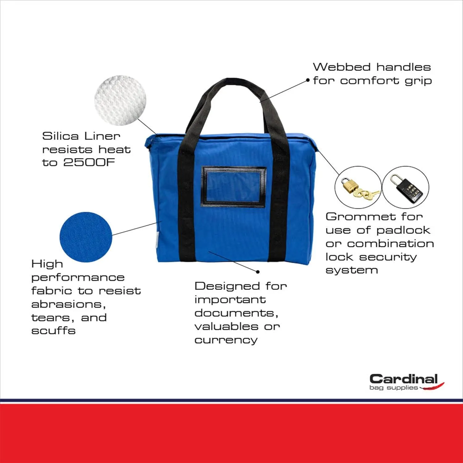 Fire Resistant and Water Repellent Briefcase Document Bag 14 x 11 x 3 Inch