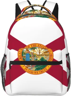 Flag of Florida Backpack, suitable for light travel, daily multi-purpose bag, suitable for commuting, cycling, work
