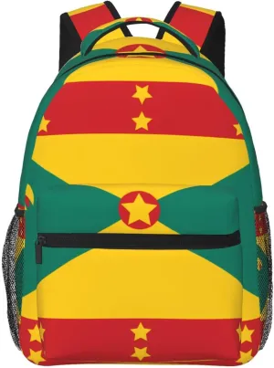 Flag of Grenada Backpack, suitable for light travel, daily multi-purpose bag, suitable for commuting, cycling, work