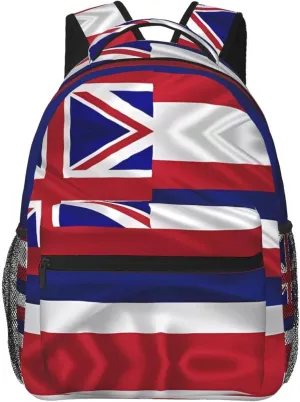 Flag of Hawaii American Backpack, suitable for light travel, daily multi-purpose bag, suitable for commuting, cycling, work