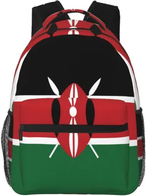 Flag of Kenya Backpack, suitable for light travel, daily multi-purpose bag, suitable for commuting, cycling, work