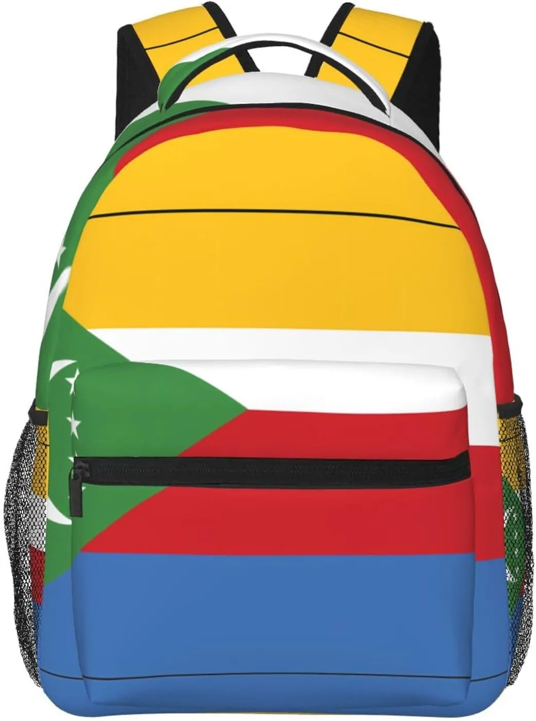 Flag of the Comoros Backpack, suitable for light travel, daily multi-purpose bag, suitable for commuting, cycling, work