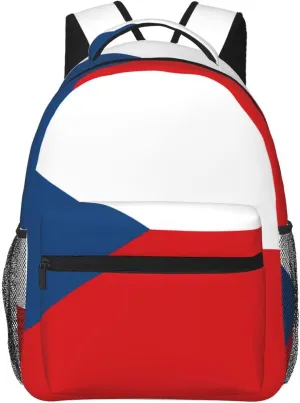 Flag of the Czech Republic Backpack, suitable for light travel, daily multi-purpose bag, suitable for commuting, cycling, work
