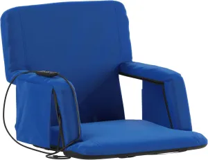 Flash Furniture Malta Heated Stadium Seat with Back Support, 6 Recline Positions, Portable Chair with Backpack Straps, USB Battery Pack Not Included, Blue