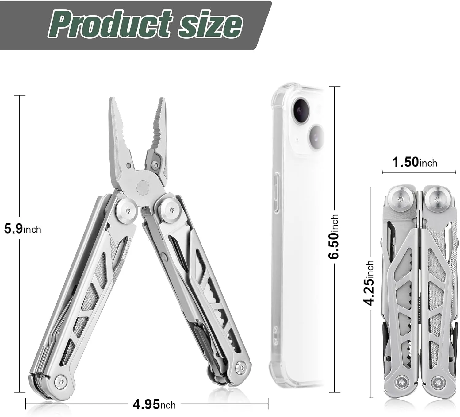 FLYHOMES Multitool Pocket Knife, 16-in-1 Multi tool Pliers with Safety Locking, Scissors, Screwdriver and Saw, Professional for Camping, Survival Tools, and Outdoor Adventures