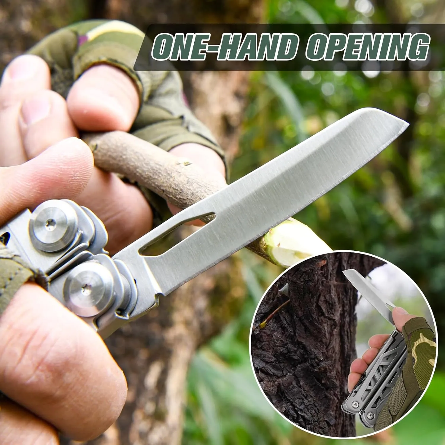 FLYHOMES Multitool Pocket Knife, 16-in-1 Multi tool Pliers with Safety Locking, Scissors, Screwdriver and Saw, Professional for Camping, Survival Tools, and Outdoor Adventures