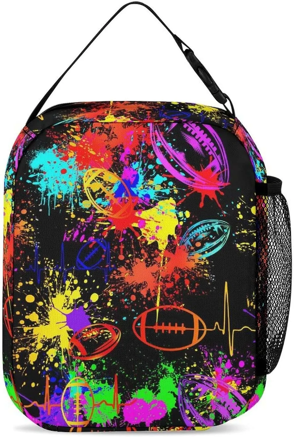 Football Backpack with Lunch Box & Pencil Case for Kids Girls Boys School, 16 Inch Cool Football Bookbag, School Backpack for Students Children, sustainable, Lightweight, Large Capacity