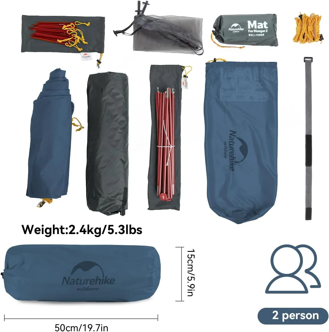 for Advanced technology 2 Backpacking Ultralight Mongar Season Camping Person Eye-catching 3 Tent Cycling Hiking Tent