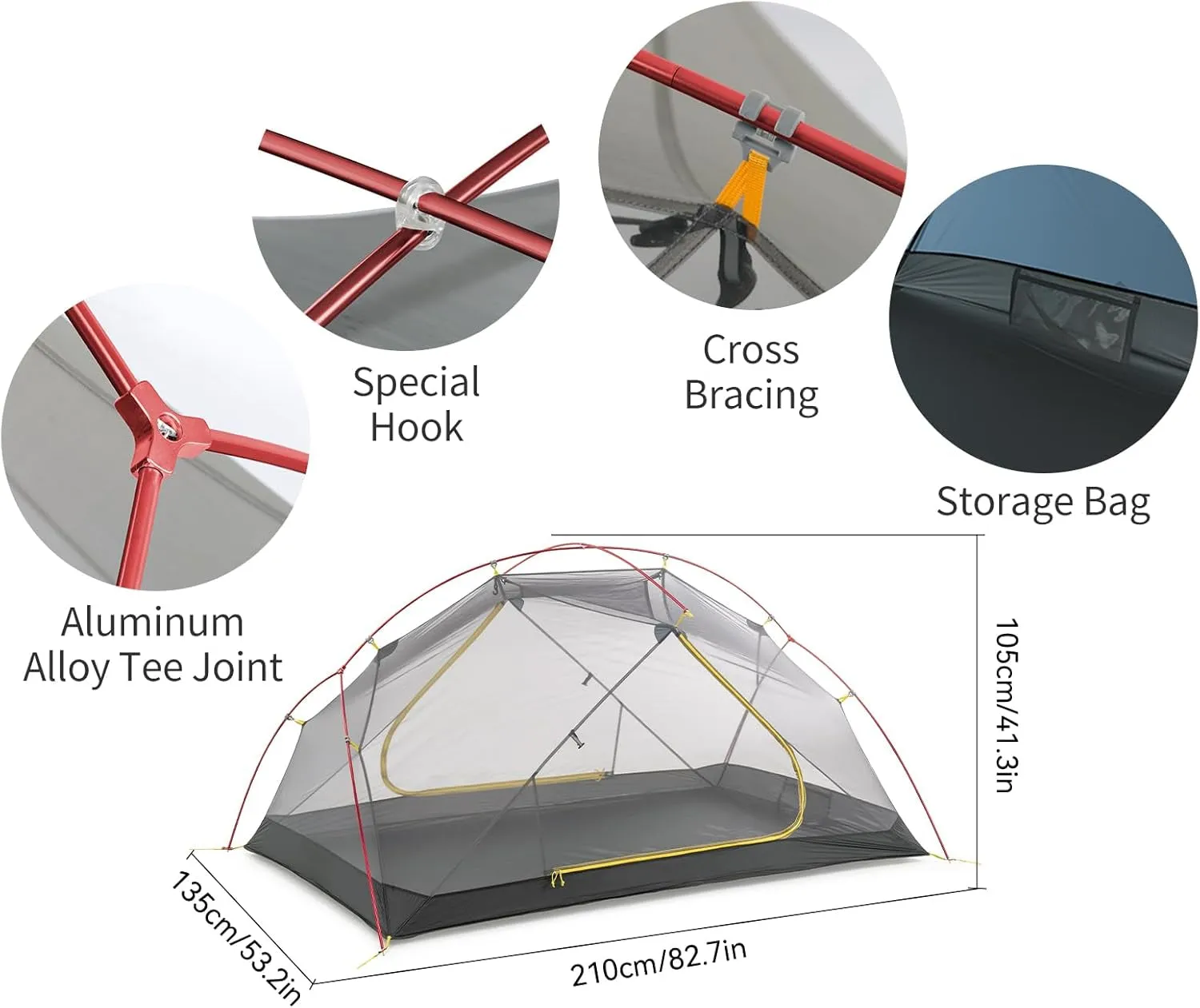 for Advanced technology 2 Backpacking Ultralight Mongar Season Camping Person Eye-catching 3 Tent Cycling Hiking Tent