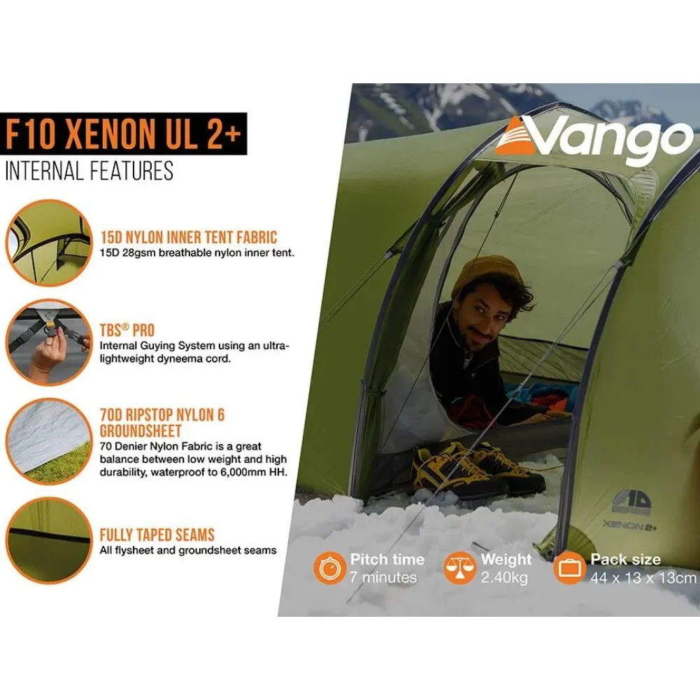 Force Ten (F10) Xenon UL 2 Plus Tent - 2 Man Lightweight Tent