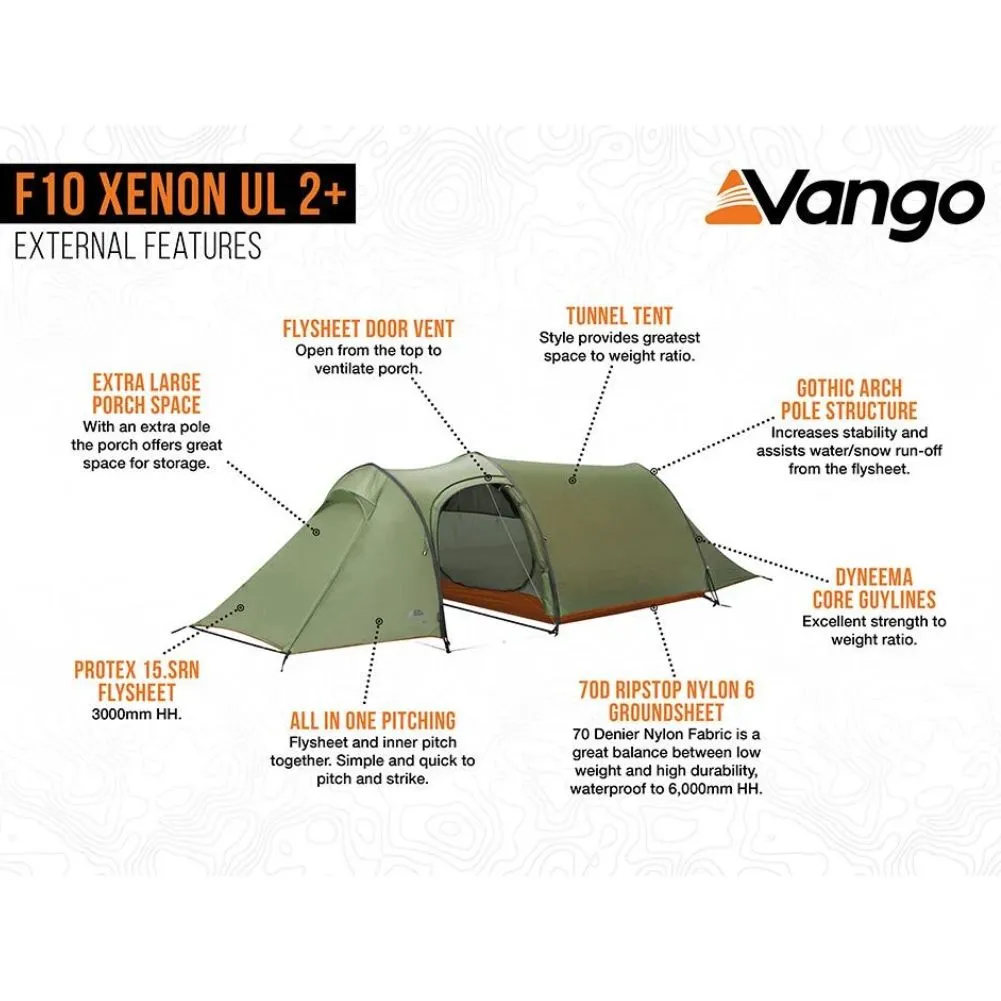 Force Ten (F10) Xenon UL 2 Plus Tent - 2 Man Lightweight Tent