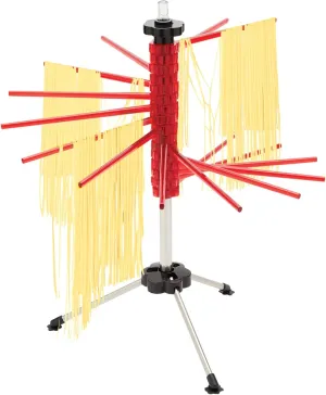 Fox Run Collapsible Pasta Drying Rack, 18.5", Red, Plastic with Rotating Arms