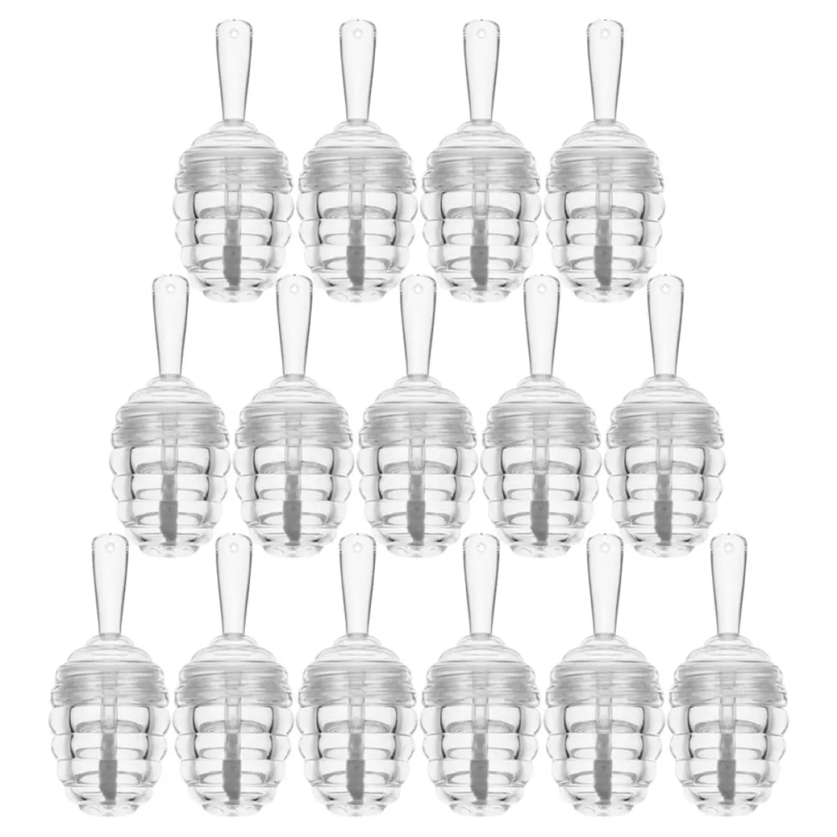 FRCOLOR 30pcs Refillable Honey Pot Lip Gloss Tubes Clear Containers for Oil Dye Liquid Portable and Reusable Design