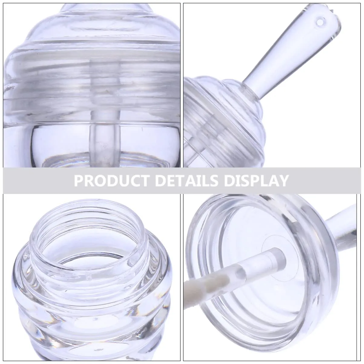 FRCOLOR 30pcs Refillable Honey Pot Lip Gloss Tubes Clear Containers for Oil Dye Liquid Portable and Reusable Design