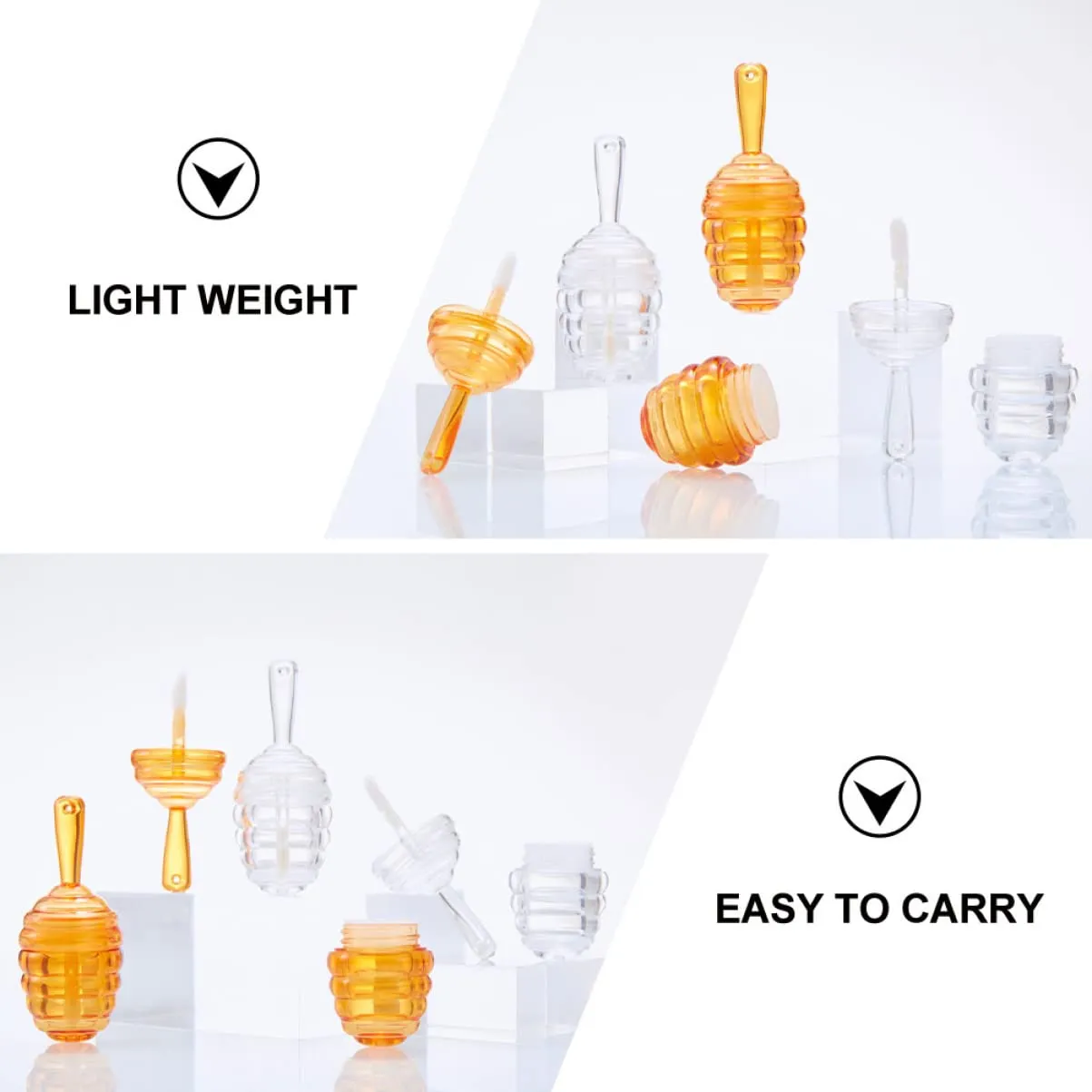 FRCOLOR 30pcs Refillable Honey Pot Lip Gloss Tubes Clear Containers for Oil Dye Liquid Portable and Reusable Design