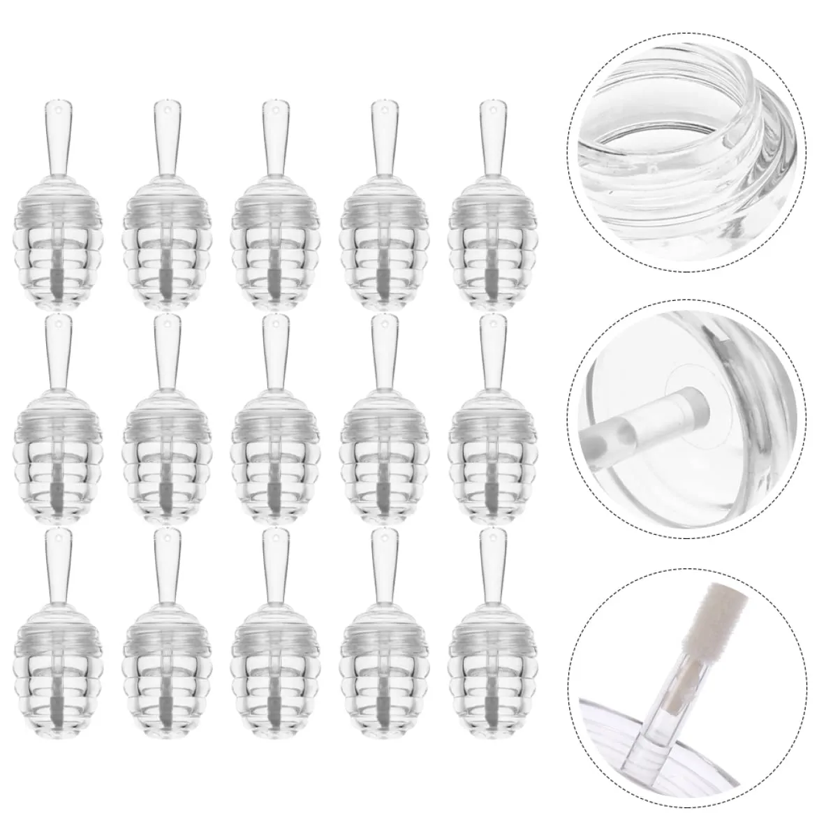 FRCOLOR 30pcs Refillable Honey Pot Lip Gloss Tubes Clear Containers for Oil Dye Liquid Portable and Reusable Design