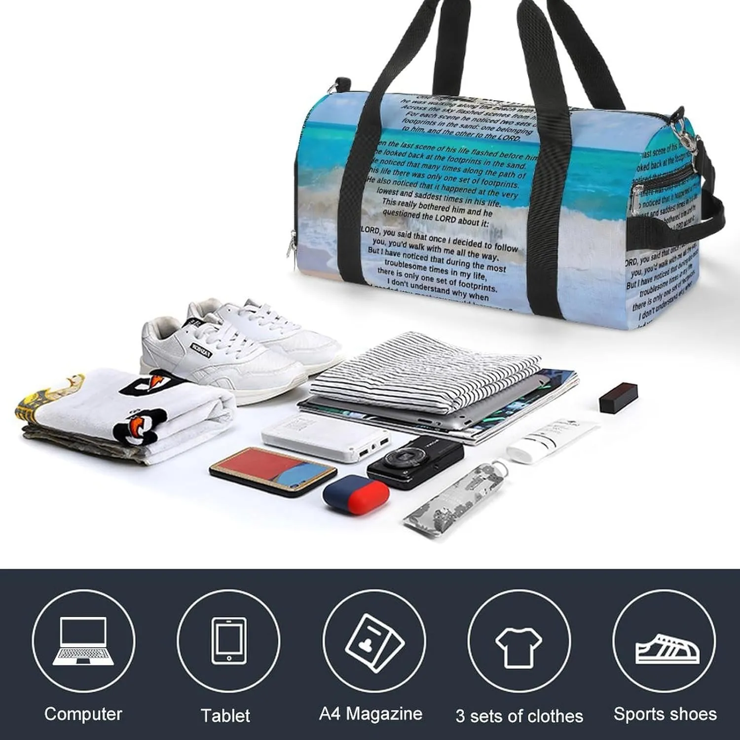French Fries Fun Food Fitness Bag with Large Capacity Backpack And Waterproof Bag