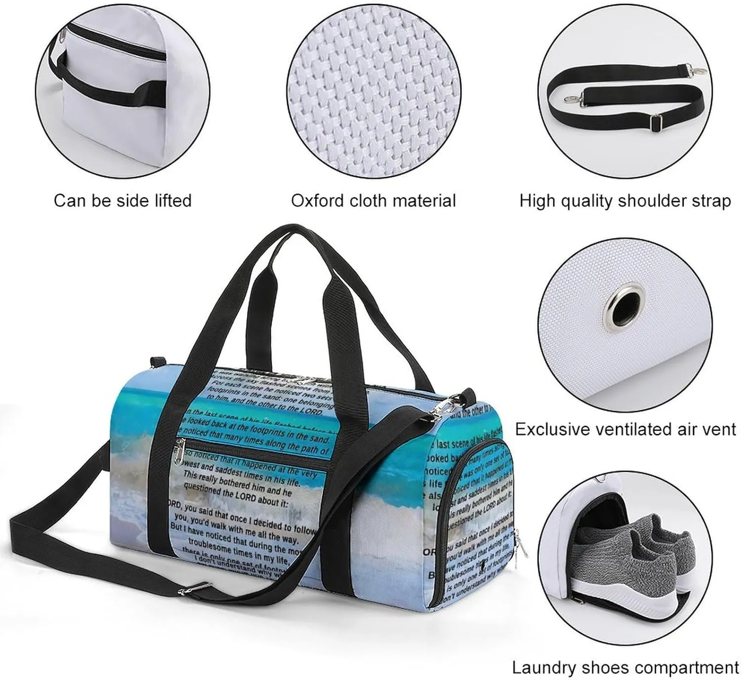 French Fries Fun Food Fitness Bag with Large Capacity Backpack And Waterproof Bag