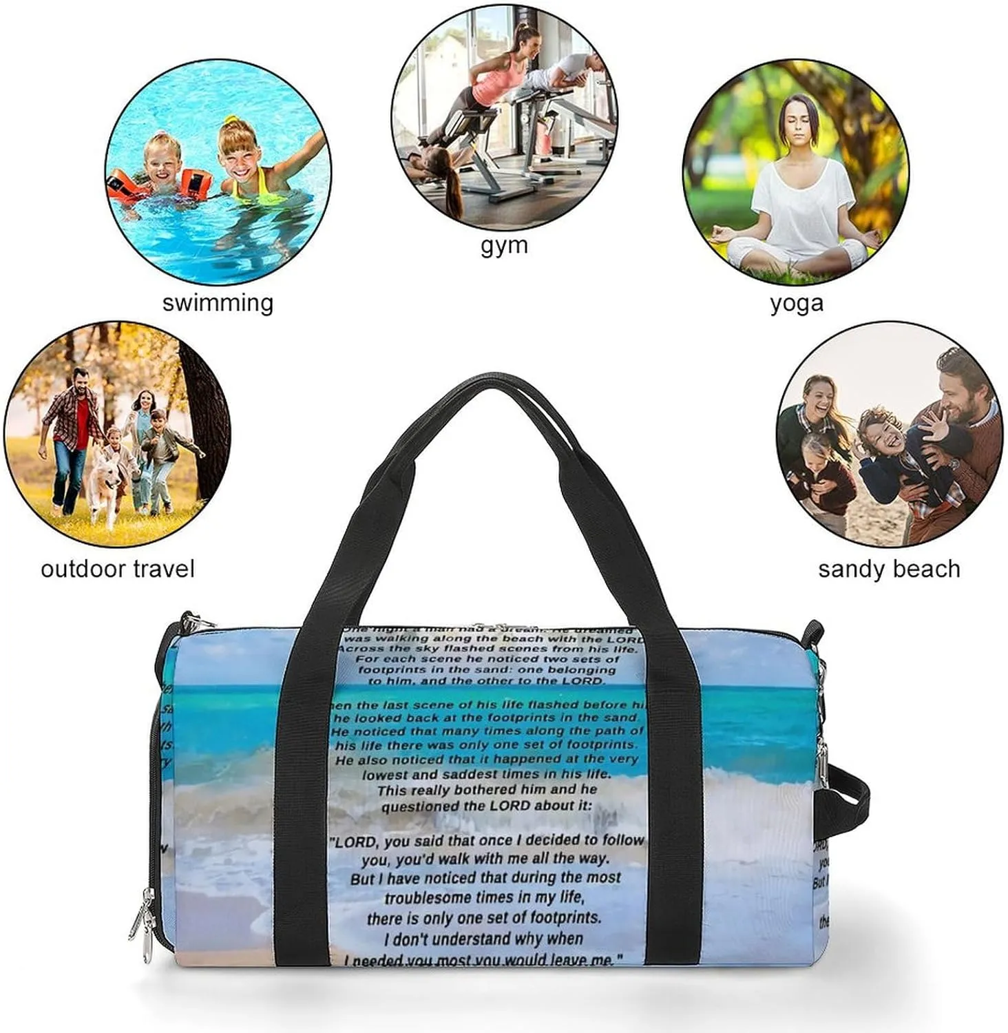 French Fries Fun Food Fitness Bag with Large Capacity Backpack And Waterproof Bag