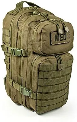 Fully Stocked OD Green Tactical Trauma Kit Backpack