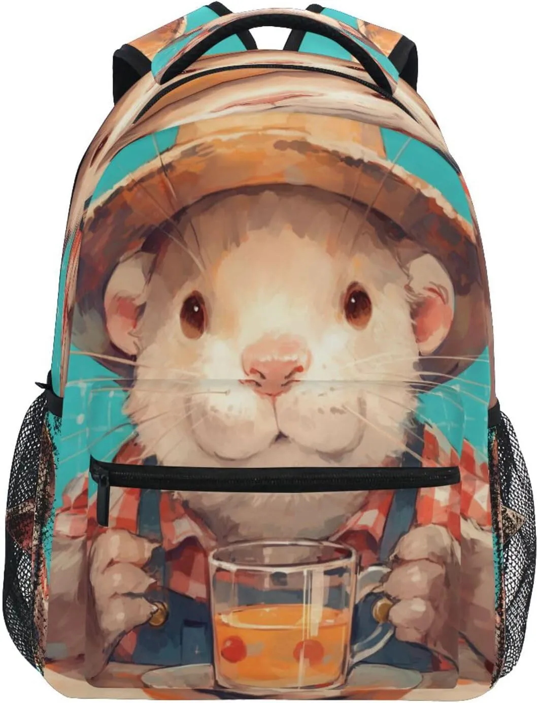 Fun Backpack for Teenager Waterproof School Bag with Chest Strap Gift Men & Women Tea Style