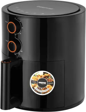 Geepas Air Fryer- GAF37513/ 4.0 L Pot, Non-Stick Coating, with Vortex Frying Technology/Multiple Function, 1-60 Min Timer, Temperature 80-200 Degree Celsius|2 Years Warranty, Black