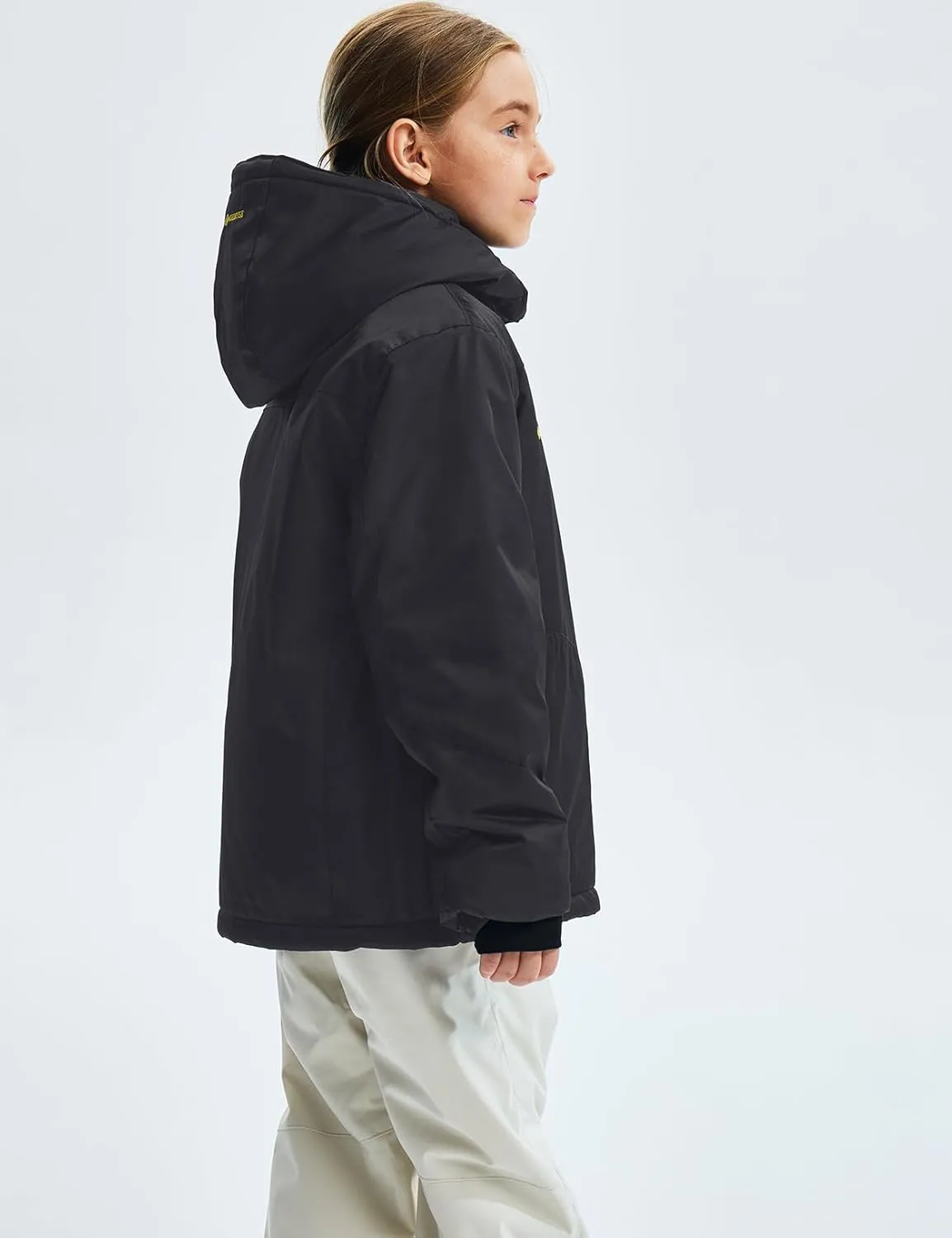 GEMYSE Girl's Waterproof Ski Snow Jacket Fleece Windproof Winter Jacket with Hood