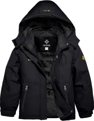 GEMYSE Girl's Waterproof Ski Snow Jacket Fleece Windproof Winter Jacket with Hood