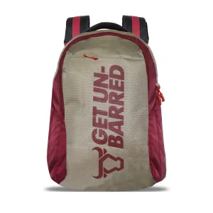 Get-Un-Barred Discover backpack bag for office/School/college - (Cherry red Beige)