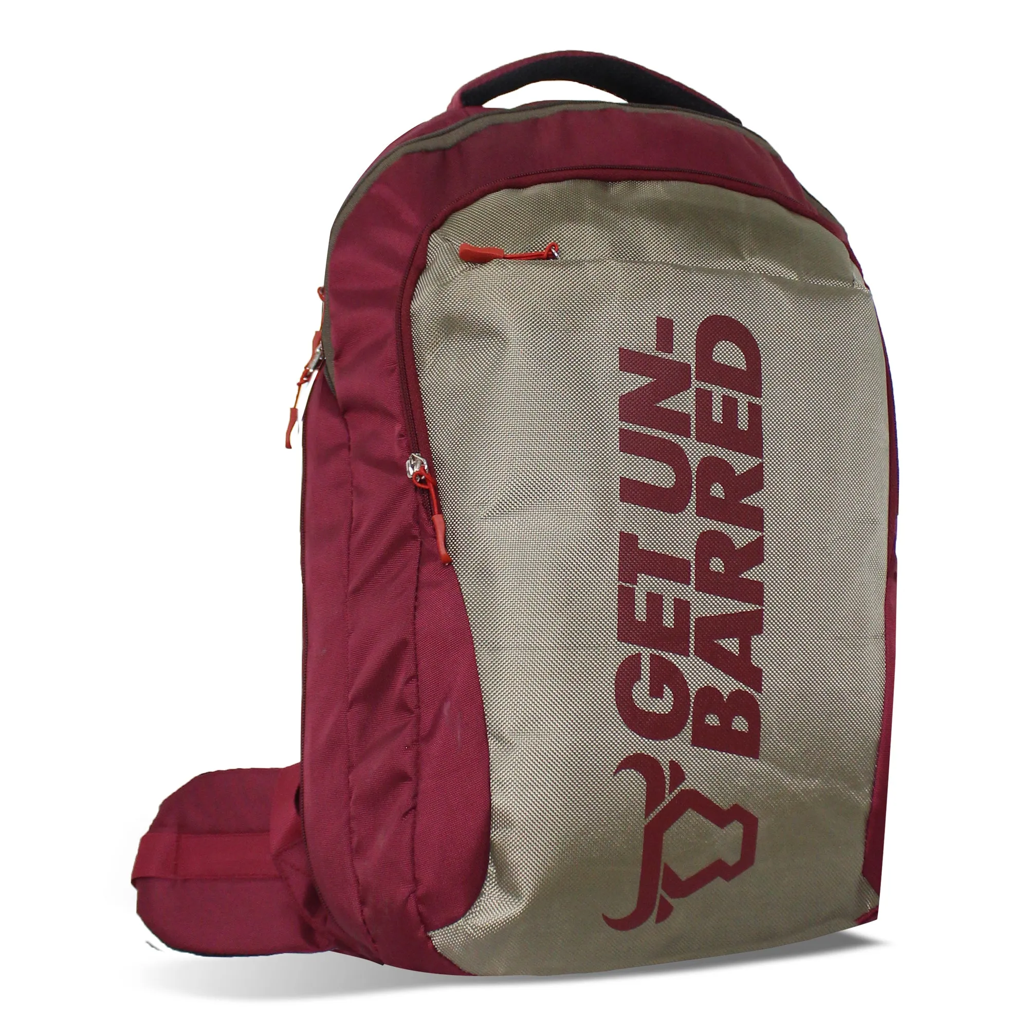 Get-Un-Barred Discover backpack bag for office/School/college - (Cherry red Beige)
