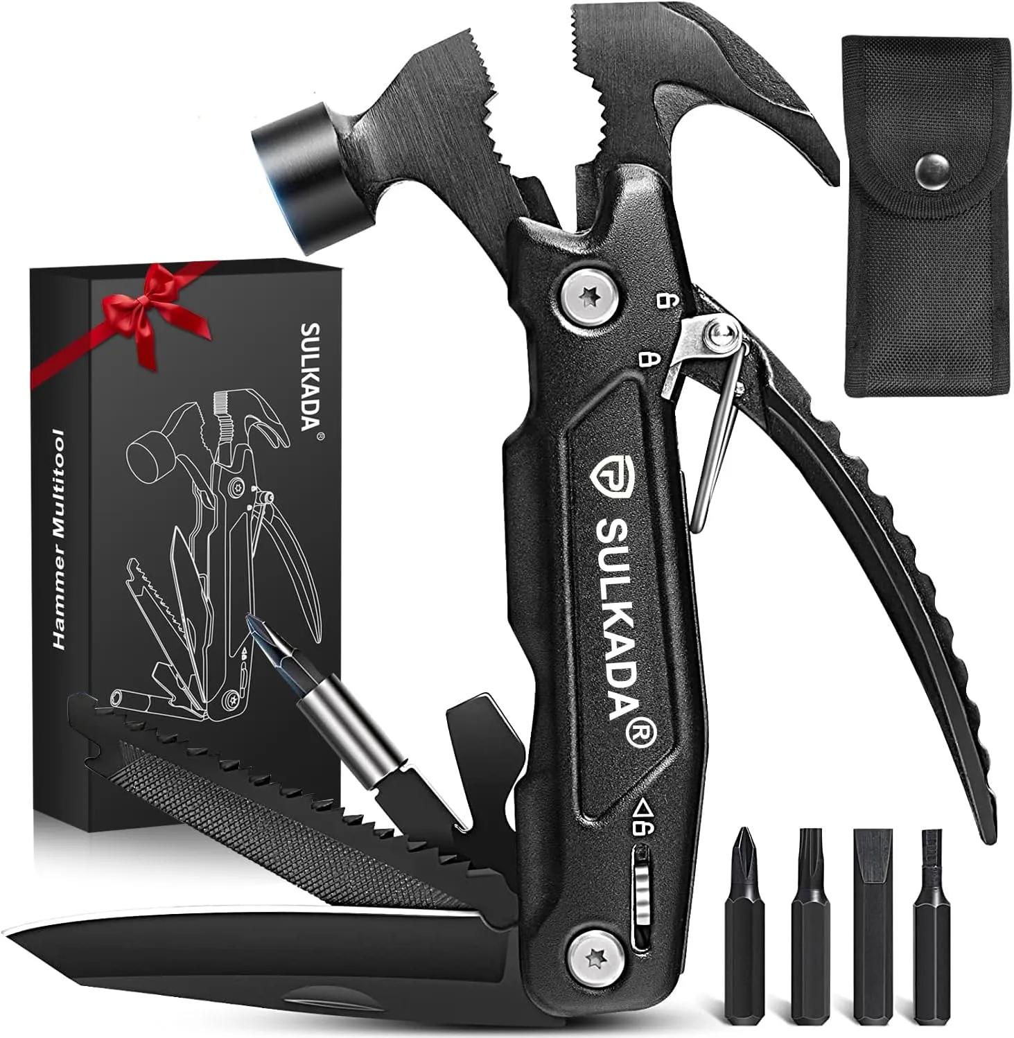 Gifts for men,Father's day gift,Multitool Hammer 15 in 1 Camping Accessories Survival Gear,Christmas Stocking Stuffers Unique Brithday Gift Ideas