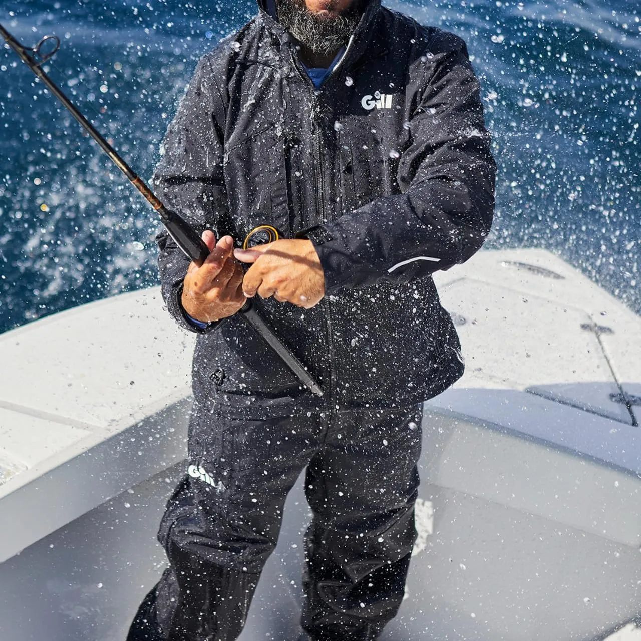 Gill Apex Pro-X Mens Fishing Jacket - Fully Taped, Waterproof and Stain Repellent (Black)