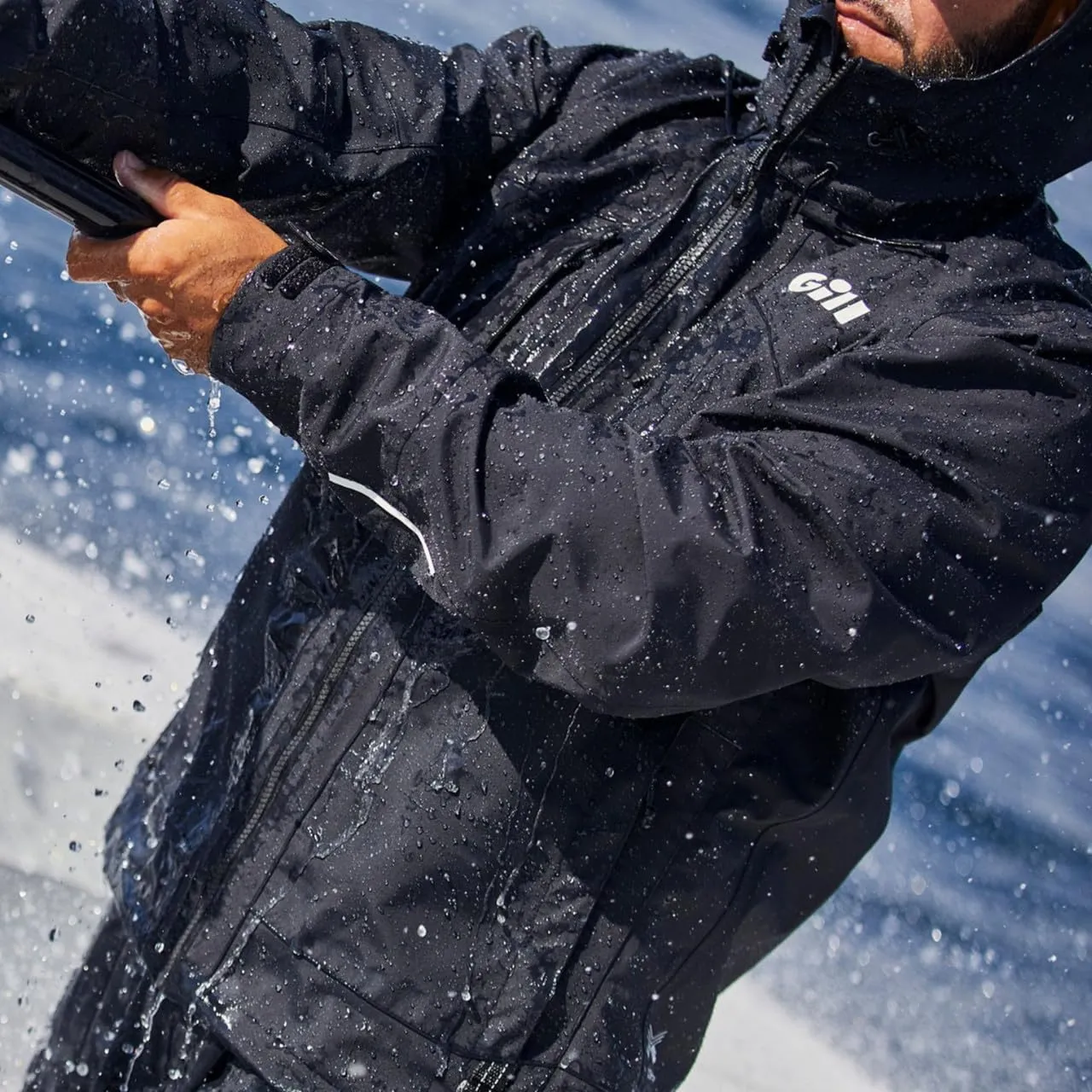 Gill Apex Pro-X Mens Fishing Jacket - Fully Taped, Waterproof and Stain Repellent (Black)