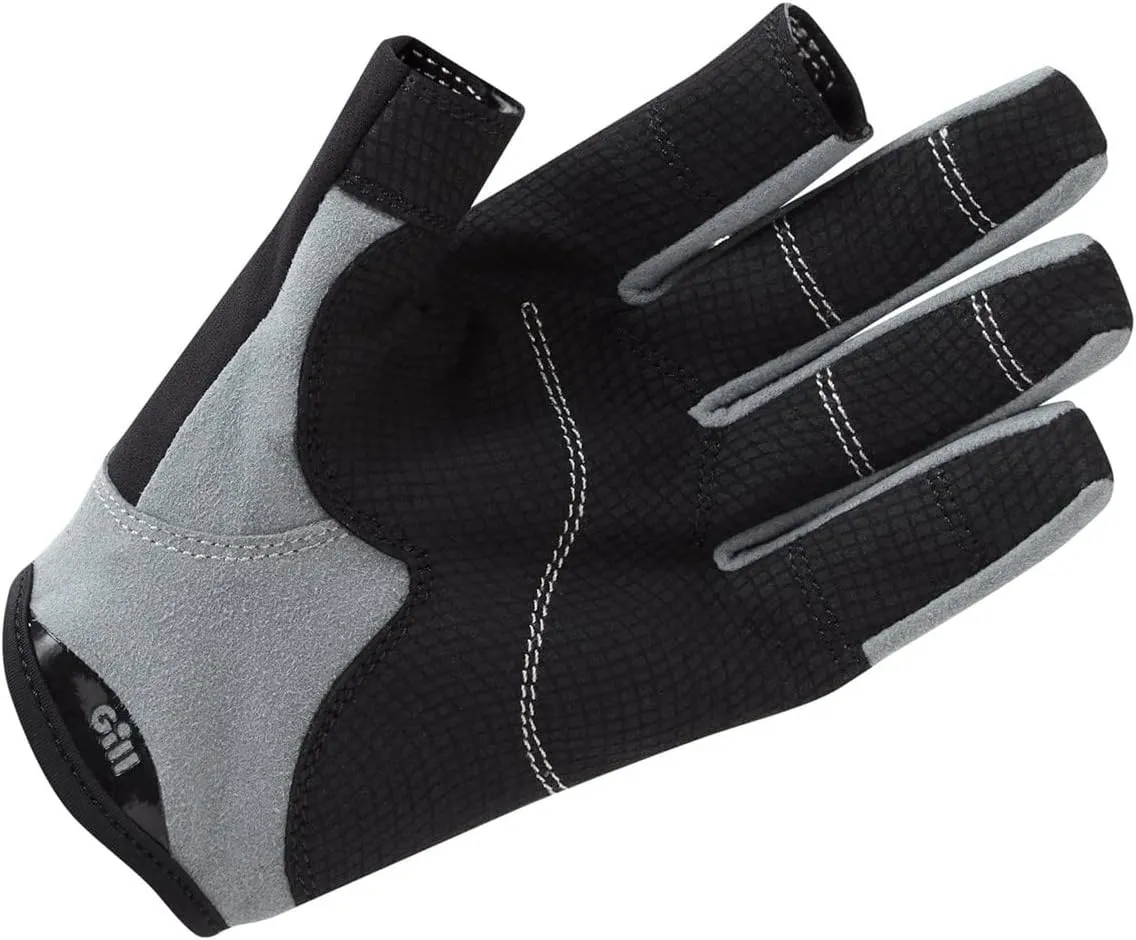 Gill Deckhand Sailing Gloves - Long Fingers with Exposed Finger and Thumb - 50  UV Sun Protection & Water Repellent