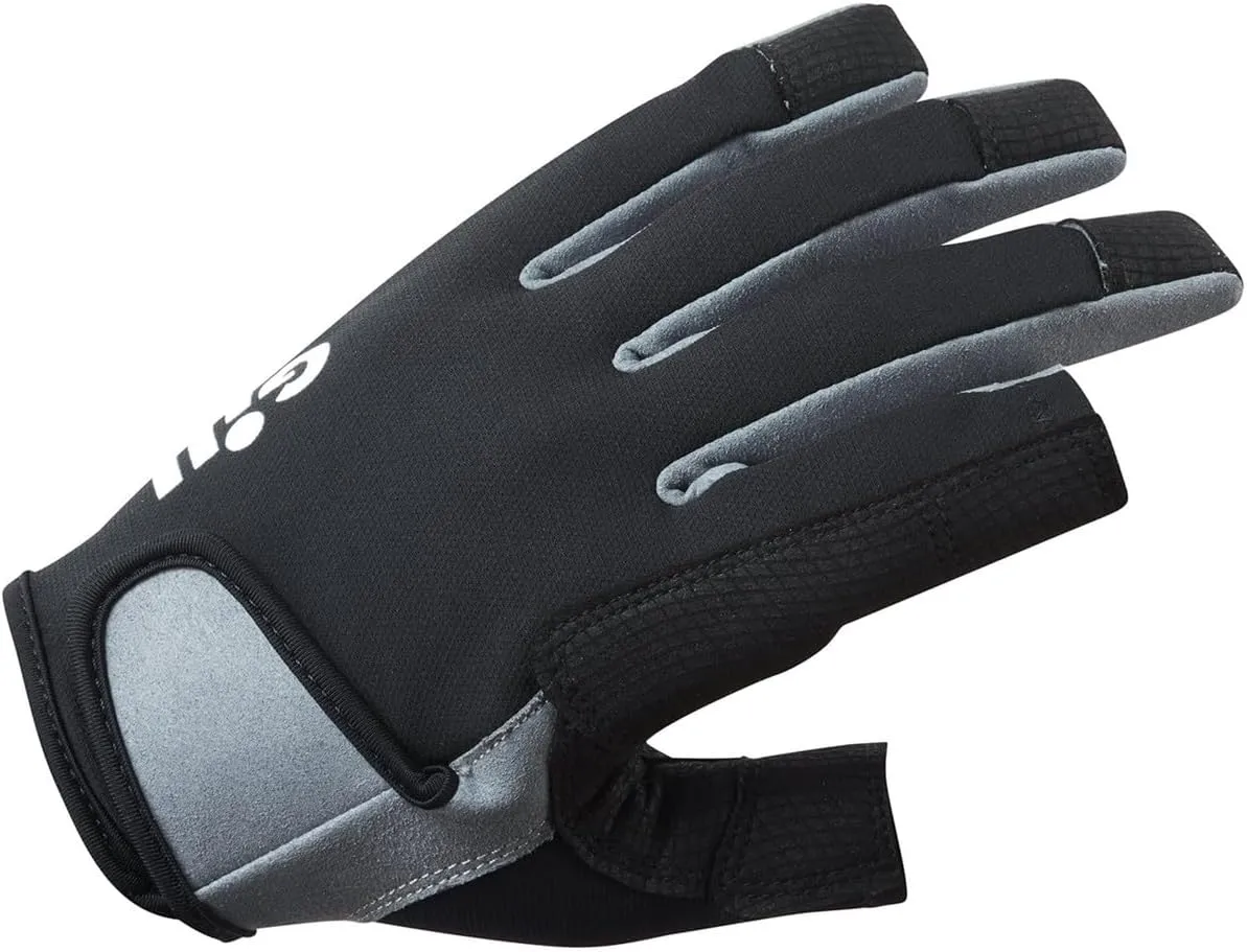 Gill Deckhand Sailing Gloves - Long Fingers with Exposed Finger and Thumb - 50  UV Sun Protection & Water Repellent