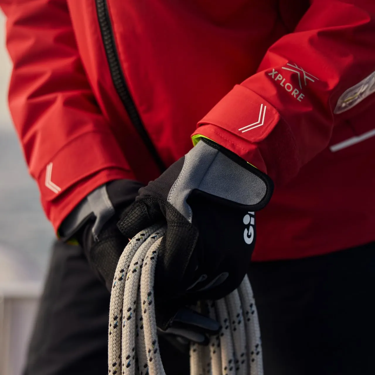 Gill Deckhand Sailing Gloves - Long Fingers with Exposed Finger and Thumb - 50  UV Sun Protection & Water Repellent